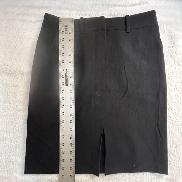 Brooks Brothers Petite Womens Black Wool Silk Blend Pencil Skirt Size 6P Stretch - Picture 7 of 8